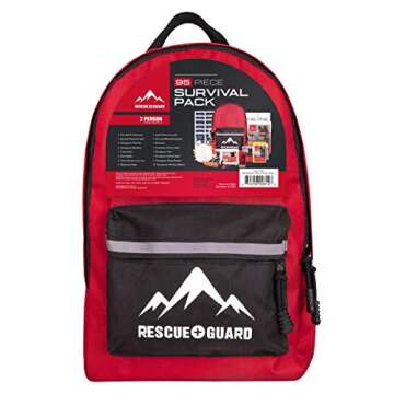 Rescue Guard Advanced Survival Kit- First Aid Emergency Kit - Bug Out Bag - Hurricane Preparedness I...