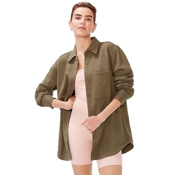 KUT & SO Women’s Shacket – Midweight Fleece Shirt Jacket – Boyfriend Fit, Chic Layering Piece ...