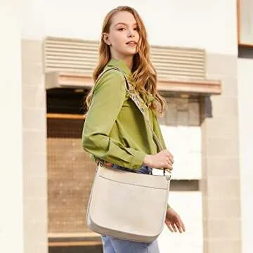 HKCLUF Crossbody Bags for Women Trendy Vegan Leather Hobo Handbags With 2 Adjustable Guitar Strap Cr...