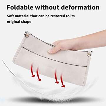 HKCLUF Crossbody Bags for Women Trendy Vegan Leather Hobo Handbags With 2 Adjustable Guitar Strap Crossbody Bucket Purse for Women(White)