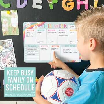 Hadley Designs Retro Magnetic Weekly Calendar for Fridge, Dry Erase Board for Fridge, Magnetic Weekly Planner and Whiteboard for Fridge, Schedule Board