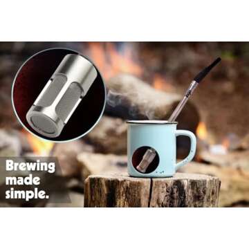 JoGo - The Original Coffee and Tea Brewing Straw - Portable Coffee Maker - Stainless Steel Single Se...
