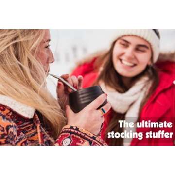 JoGo - The Original Coffee and Tea Brewing Straw - Portable Coffee Maker - Stainless Steel Single Serve Strainer - Filter Function for Hot & Cold Brew - Yerba Mate Straw for Loose Leaf Teas & Coffee