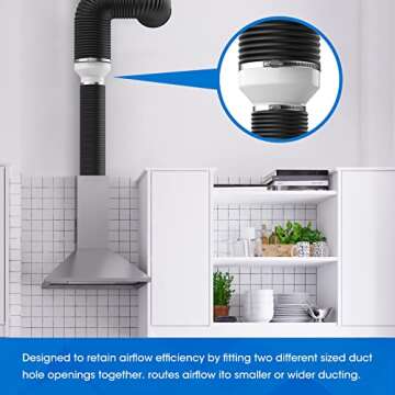 8 to 6 Inch Duct Reducer, Hon&Guan Duct Adapter 8 to 6 PVC Reducer, Duct Increaser/Reducer for Grow ...