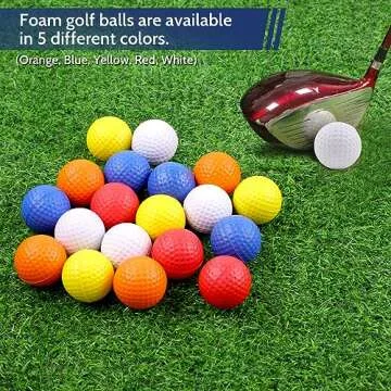 Guirnd 20 Pack Foam Golf Balls, 41mm Practice Golf Balls, Realistic Feel and Long Lasting Limited Fligh Practice Golf Balls for Backyard, Soft Golf Balls for Indoor or Outdoor