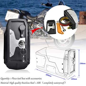 Motorcycle Side Toolbox - TOTMOX 4.2L Motorbike Left Bracket Tool Storage Box Waterproof Repair Container for BMVV R1200GS R1250GS ADV 2004-2019