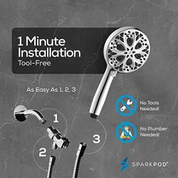 SparkPod Hand Held Shower Head - 10 Mode with 6ft Hose