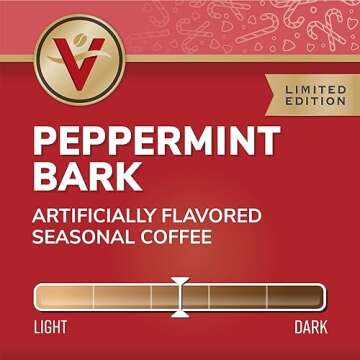 Victor Allen's Coffee Peppermint Bark Flavored, Medium Roast, 80 Count, Single Serve Coffee Pods for...