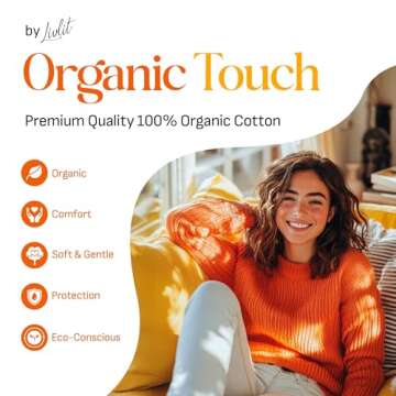 Livlit Organic Cotton Ultra Thin Sanitary Pads - 24 Count for Ultimate Comfort and Protection
