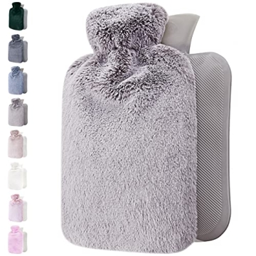 Qomfor Hot Water Bottle with Soft Cover – 1.8L Large and Cozy Warmth for Pain Relief