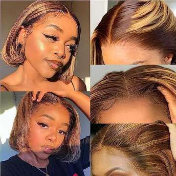Highlight Ombre Bob Human Hair Wigs for Elegant Style