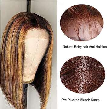 Highlight Ombre Bob Human Hair Wigs for Elegant Style