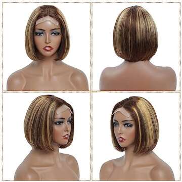Highlight Ombre Bob Human Hair Wigs for Elegant Style