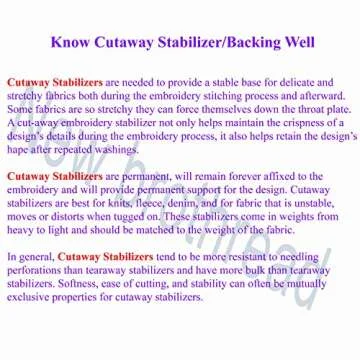 New brothread Cut Away Machine Embroidery Stabilizer Backing 10"x12" - 100 Precut Sheets - Medium Weight 2.5 Ounce - Fits 5x7 Hoops