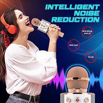 Wireless Karaoke Microphone Gift for Kids Age 5-12