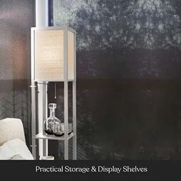 Brightech Maxwell Shelf Floor Lamp - Modern LED Design