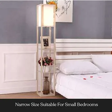 Brightech Maxwell Shelf Floor Lamp - Modern LED Design