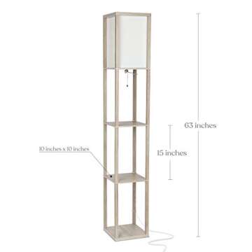 Brightech Maxwell Shelf Floor Lamp - Modern LED Design