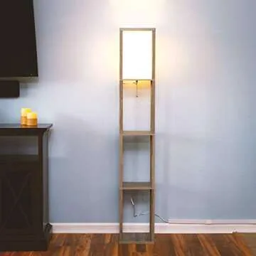 Brightech Maxwell Shelf Floor Lamp - Modern LED Design