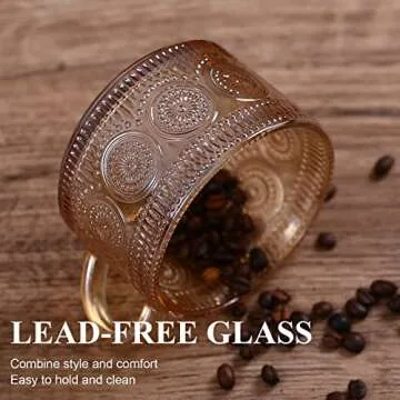 Elegant JVJRFQ Amber Vintage Glass Mug Set for Every Occasion