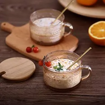 Elegant JVJRFQ Amber Vintage Glass Mug Set for Every Occasion