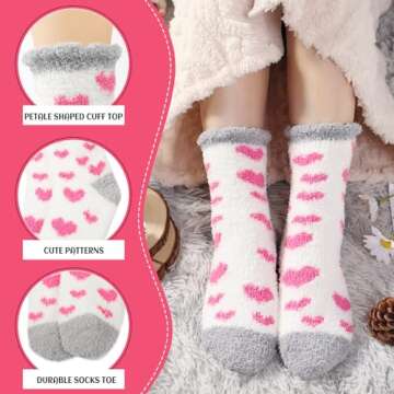 Free Yoka Fuzzy Socks for Women Soft Fluffy Winter Cozy Slipper Socks Cute Plush Warm Home Sleep Soc...