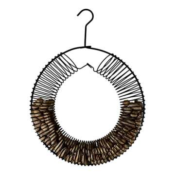 Songbird Essentials Whole Peanut Black Wreath Feeder for Squirrels and Blue Jays