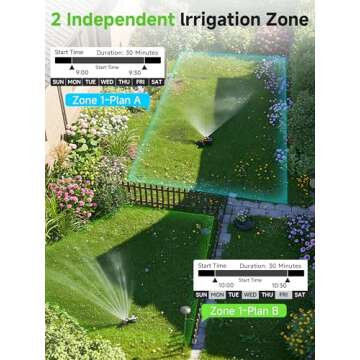 Programmable 2-Zone Sprinkler Timer - Automatic Watering Control for Lawn Maintenance