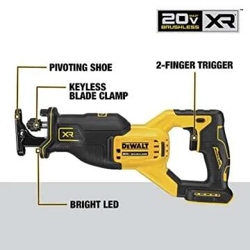 DEWALT 20V MAX XR Reciprocating Saw for Effortless Cutting