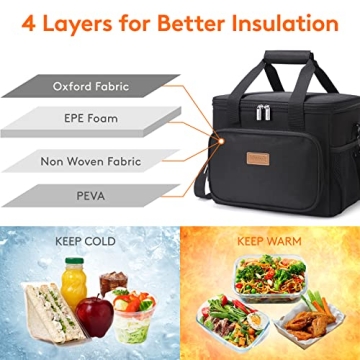 Insulated Lunch Bag Soft Cooler - 24-Can Tote