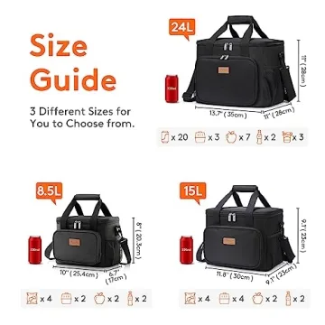 Insulated Lunch Bag Soft Cooler - 24-Can Tote