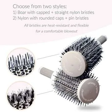 Mr Big Hair Brush, Extra Long and Wide Round Hair Brush for Blow Drying, 6 inch, Boar Bristles, Ionic Thermal Barrel, Adds Volume and Eliminates Frizz, Unique 3.75 inch Wide, Salon Quality