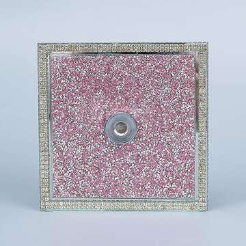 Hochance Pink Crystal Standing Paper Towel Roll Holder Countertop Weighted Rack,Glam Cute Bling Rhinestone Jeweled Diamonds Modern Decoration Christmas Housewarming Gifts for Kitchen Home Bar