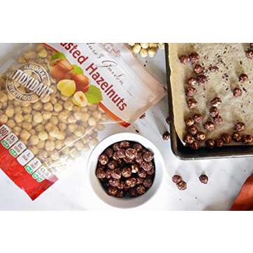 Nature’s Garden Roasted Hazelnuts – 26oz, Whole Roasted Hazelnuts, Raw Bulk Hazelnuts, High Fiber, Kosher Certified, Cholesterol Free, Hazelnuts For Baking, Healthy Snack – Bulk 26 Oz Bag (Pack of 1)