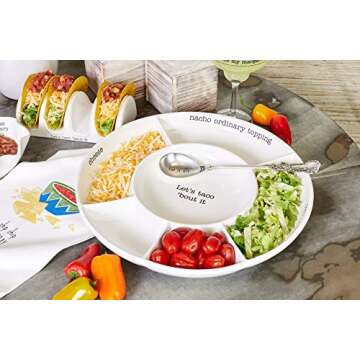 Mud Pie, White Taco Bar Condiment Serving Platter
