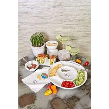 Mud Pie, White Taco Bar Condiment Serving Platter
