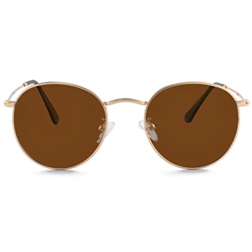 Kursan Small Round Metal Polarized Sunglasses for Men Women Mirrored Lens Classic Circle Sun Glasses...