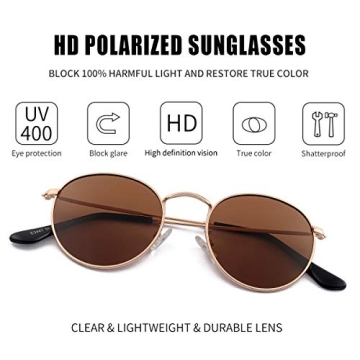 Kursan Vintage Round Polarized Sunglasses for All