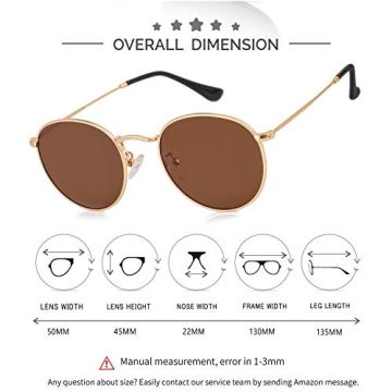 Kursan Vintage Round Polarized Sunglasses for All