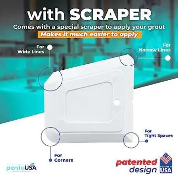 PentaUSA Tile Grout Repair Kit - Beige Grout Filler, Triple Protection, Fast Drying Formula Restores and Renews Grout Lines with Grout Float (Beige, 8.8oz / 250gr)