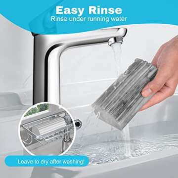 Fikoksol 4pcs Damp Sponge Duster for Efficient Cleaning Supplies