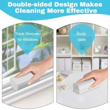 Fikoksol 4pcs Damp Sponge Duster for Efficient Cleaning Supplies