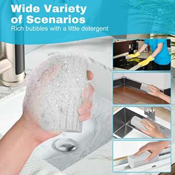 Fikoksol 4pcs Damp Sponge Duster for Efficient Cleaning Supplies