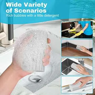 Fikoksol 4pcs Damp Sponge Duster for Efficient Cleaning Supplies