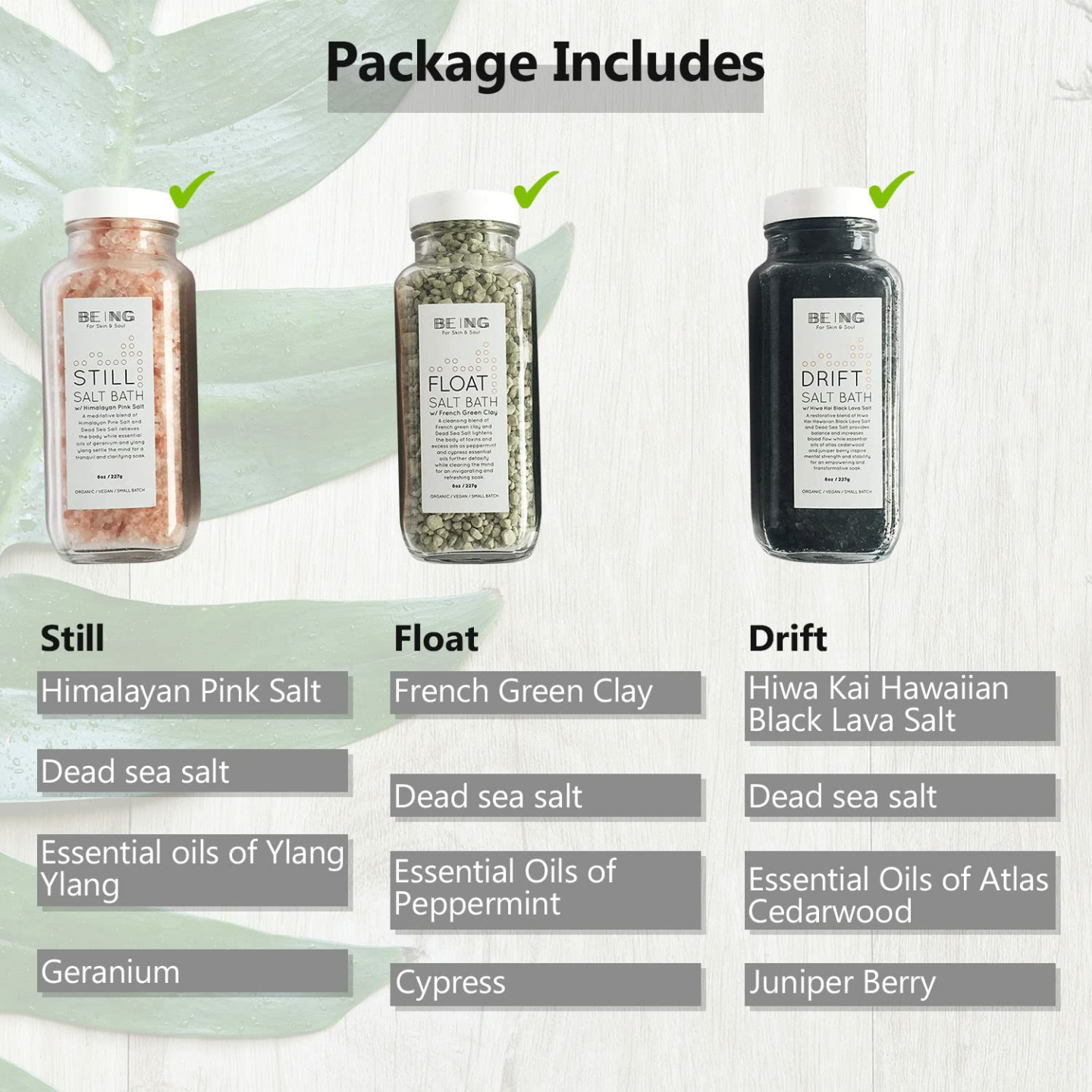 All-Natural Vegan Bath Salt Spa Gift Set Collection