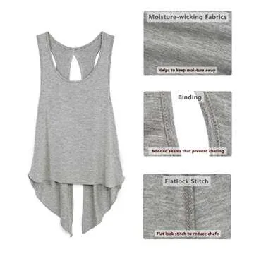 icyzone Tie Back Yoga Tops: Stylish Workout Tanks for Women