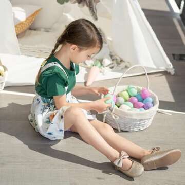 Felix & Flora Girls Mary Jane Flat Dress Shoe for Toddler Little Kid Party School (6 Toddler,Gold)