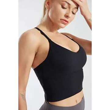 PINKCOSER Women's Workout Sports Runing Yoga Bras Medium Support Wirefree Runing Shirts Tank Camisole Crop Top Pack