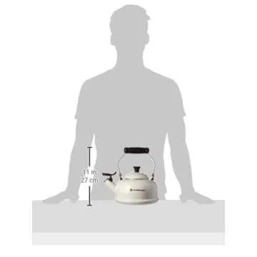 Le Creuset Enamel On Steel Whistling Tea Kettle, 1.7 qt., White