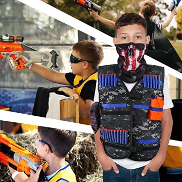 Kids Tactical Vest Kit for Nerf Guns with Refill Darts